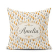 Custom Name Minimal Autumn Leaves Sprigs Neutral Seamless Custom Square Filled Cushion Throw Pillow Sofa Bed Home Decor Zip Washable UK Made