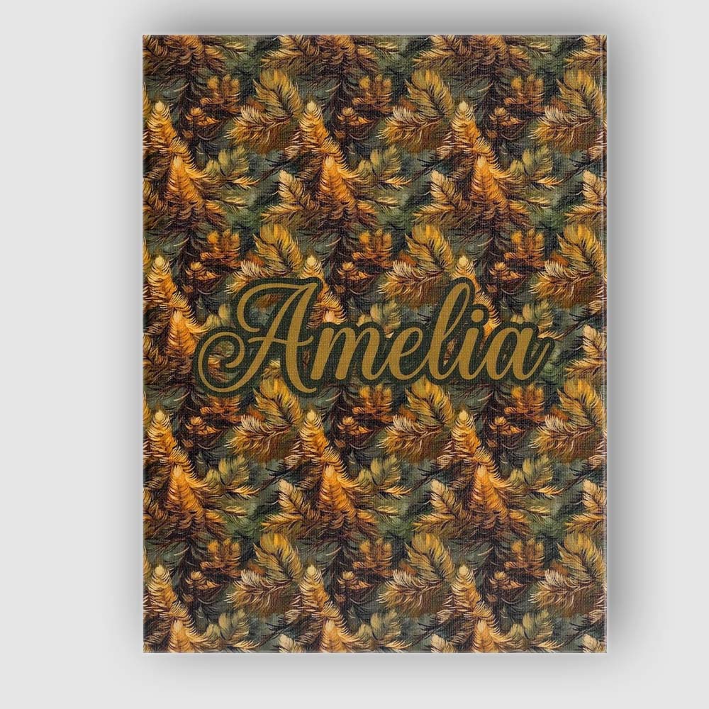 Personalised Name Rich Autumn Foliage Dense Custom  Bespoke Interior Contemporary Canvas Wall Art Print Decor Picture Ready to Hang
