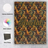 Personalised Name Rich Autumn Foliage Dense Custom  Bespoke Interior Contemporary Canvas Wall Art Print Decor Picture Ready to Hang