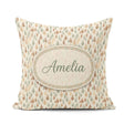 Custom Name Soft Minimal Pine Leaf in Warm Earthy Tones Seamless Square Filled Cushion Throw Pillow Sofa Bed Home Decor Zip Washable UK Made