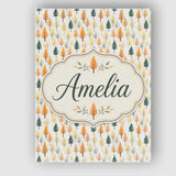 Personalised Name Autumn Leaves in Soft Custom  Modern Room Accent Elegant Feature Canvas Wall Art Print Decor Picture Ready to Hang