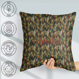 Custom Name Painterly Pine Leaves with Rich Texture Pattern Name Square Filled Cushion Throw Pillow Sofa Bed Home Decor Zip Washable UK Made