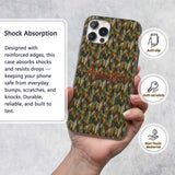 Painterly Pine Leaves with Rich Texture Seamless Custom Name Protective Phone Case Mobile Cover Durable Everyday Smartphone Shock Resistant