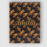 Personalised Name Luxurious Golden Foliage Custom  Unique Gift Idea Elegant Feature Canvas Wall Art Print Decor Picture Ready to Hang