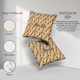 Custom Name Soft Feather Style Leaves Warm Autumn Tones Seamless Square Filled Cushion Throw Pillow Sofa Bed Home Decor Zip Washable UK Made
