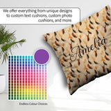 Custom Name Soft Feather Style Leaves Warm Autumn Tones Seamless Square Filled Cushion Throw Pillow Sofa Bed Home Decor Zip Washable UK Made