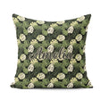 Custom Name Stylized Monstera Leaf in Green Tones Seamless Name Square Filled Cushion Throw Pillow Sofa Bed Home Decor Zip Washable UK Made