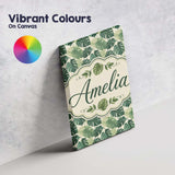 Personalised Name Soft Green Monstera Custom Modern Room Accent Creative Decorator Style Canvas Wall Art Print Decor Picture Ready to Hang