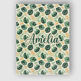 Personalised Name Tropical Leaves Mix with Custom  Unique Gift Idea Elegant Feature Canvas Wall Art Print Decor Picture Ready to Hang