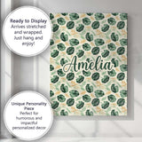 Personalised Name Tropical Leaves Mix with Custom  Unique Gift Idea Elegant Feature Canvas Wall Art Print Decor Picture Ready to Hang