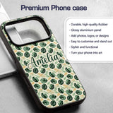 Tropical Leaves Mix with Palm and Monstera on Custom Name Protective Phone Case Mobile Cover Durable Everyday Smartphone Shock Resistant