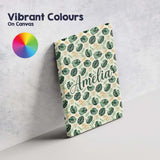 Personalised Name Tropical Leaves Mix with Custom  Unique Gift Idea Elegant Feature Canvas Wall Art Print Decor Picture Ready to Hang