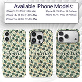 Tropical Leaves Mix with Palm and Monstera on Custom Name Protective Phone Case Mobile Cover Durable Everyday Smartphone Shock Resistant