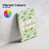 Personalised Name Soft Pastel Tropical Custom  Modern Room Accent Elegant Feature Canvas Wall Art Print Decor Picture Ready to Hang
