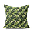 Custom Name Layered Green Monstera Leaves on Soft Cream Seamless Square Filled Cushion Throw Pillow Sofa Bed Home Decor Zip Washable UK Made