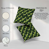 Custom Name Layered Green Monstera Leaves on Soft Cream Seamless Square Filled Cushion Throw Pillow Sofa Bed Home Decor Zip Washable UK Made