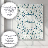 Personalised Name Watercolor Peacock Birds Custom  Unique Gift Idea Elegant Feature Canvas Wall Art Print Decor Picture Ready to Hang