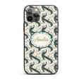 Ornate Peacock Birds with Decorative Floral Printed Design Custom Name Protective Phone Case Mobile Cover Durable Smartphone Shock Resistant