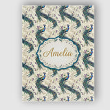 Personalised Name Ornate Peacock Birds with Custom  Bespoke Interior Contemporary Canvas Wall Art Print Decor Picture Ready to Hang