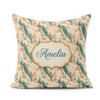Custom Name Classic Peacock on Branch with Soft Floral Name Cute Square Filled Cushion Throw Pillow Sofa Bed Home Decor Zip Washable UK Made