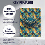 Personalised Name Vibrant Abstract Peacock Custom  Unique Gift Idea Elegant Feature Canvas Wall Art Print Decor Picture Ready to Hang