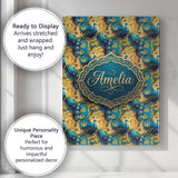 Personalised Name Vibrant Abstract Peacock Custom  Unique Gift Idea Elegant Feature Canvas Wall Art Print Decor Picture Ready to Hang