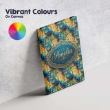 Personalised Name Vibrant Abstract Peacock Custom  Unique Gift Idea Elegant Feature Canvas Wall Art Print Decor Picture Ready to Hang