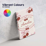 Personalised Name Cherry Bow Ribbon Cute Cream Neutral Background Custom  Bespoke Canvas Wall Art Print Decor Picture Ready to Hang