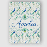 Personalised Name Elegant Peacock Birds Custom  Unique Gift Idea Modern Room Accent Canvas Wall Art Print Decor Picture Ready to Hang