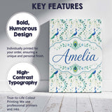 Personalised Name Elegant Peacock Birds Custom  Unique Gift Idea Modern Room Accent Canvas Wall Art Print Decor Picture Ready to Hang