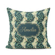 Custom Name Art Deco Style Peacock with Feather Display Seamless Square Filled Cushion Throw Pillow Sofa Bed Home Decor Zip Washable UK Made