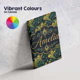 Personalised Name Luxury Gold and Teal Custom  Modern Room Accent Elegant Feature Canvas Wall Art Print Decor Picture Ready to Hang