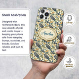 Classic Peacock Birds with Floral Motif Vintage Custom Name Protective Phone Case Mobile Cover Durable Everyday Smartphone Shock Resistant