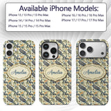 Classic Peacock Birds with Floral Motif Vintage Custom Name Protective Phone Case Mobile Cover Durable Everyday Smartphone Shock Resistant