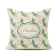 Custom Name Graceful Peacock Birds with Flowing Feather Seamless Square Filled Cushion Throw Pillow Sofa Bed Home Decor Zip Washable UK Made
