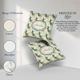 Custom Name Graceful Peacock Birds with Flowing Feather Seamless Square Filled Cushion Throw Pillow Sofa Bed Home Decor Zip Washable UK Made