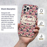Soft Peony Flowers in Blush Pink Printed Design Custom Name Protective Phone Case Mobile Cover Durable Everyday Smartphone Shock Resistant