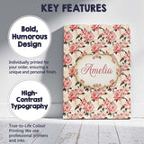 Personalised Name Delicate Pink Peony Custom Modern Room Accent Creative Decorator Style Canvas Wall Art Print Decor Picture Ready to Hang