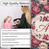 Rich Red and Cream Peony Flowers on Dark Navy Background Seamless  Personalised Custom Name Super Soft Fleece Blanket Bed Sofa Throw