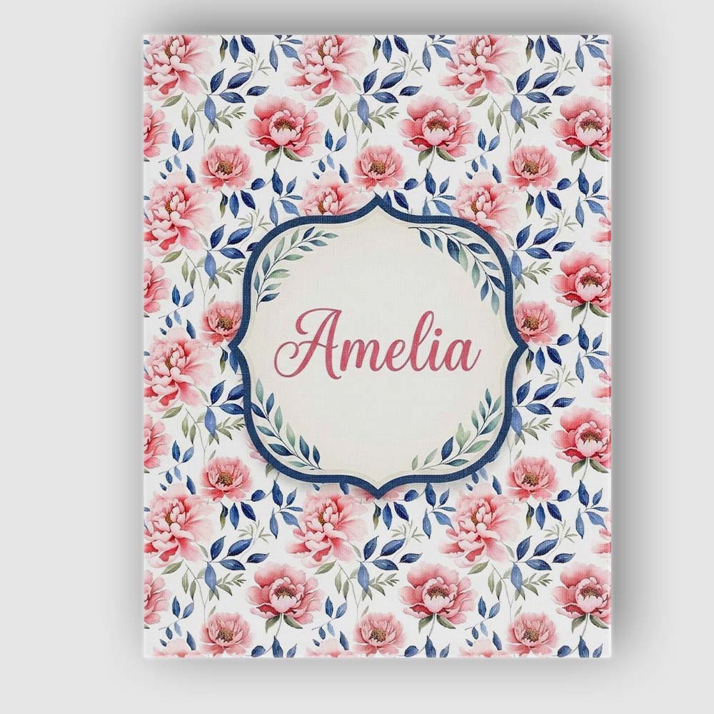 Personalised Name Soft Pink Watercolor Custom  Modern Room Accent Elegant Feature Canvas Wall Art Print Decor Picture Ready to Hang