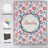 Personalised Name Soft Pink Watercolor Custom  Modern Room Accent Elegant Feature Canvas Wall Art Print Decor Picture Ready to Hang
