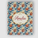 Personalised Name Red Floral Blossoms with Custom  Unique Gift Idea Elegant Feature Canvas Wall Art Print Decor Picture Ready to Hang