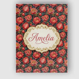 Personalised Name Deep Coral Peony Flowers Custom  Unique Gift Idea Elegant Feature Canvas Wall Art Print Decor Picture Ready to Hang
