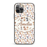 Cute Watercolor Puppy Dogs on White Background Custom Name Protective Phone Case Mobile Cover Durable Everyday Smartphone Shock Resistant