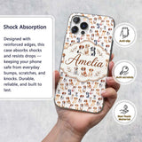 Cute Watercolor Puppy Dogs on White Background Custom Name Protective Phone Case Mobile Cover Durable Everyday Smartphone Shock Resistant
