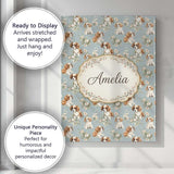 Personalised Name Adorable Puppy Dogs with Custom  Unique Gift Idea Elegant Feature Canvas Wall Art Print Decor Picture Ready to Hang
