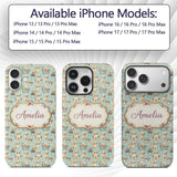 Cute Golden Retriever Puppies with Printed Design Custom Name Protective Phone Case Mobile Cover Durable Everyday Smartphone Shock Resistant