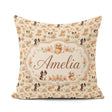 Custom Name Cute Mixed Breed Puppies with Accents Beige Seamless Square Filled Cushion Throw Pillow Sofa Bed Home Decor Zip Washable UK Made