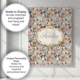 Personalised Name Adorable Cartoon Puppies Custom  Unique Gift Idea Elegant Feature Canvas Wall Art Print Decor Picture Ready to Hang