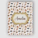 Personalised Name Cute Mixed Breed Dog Custom  Modern Room Accent Elegant Feature Canvas Wall Art Print Decor Picture Ready to Hang